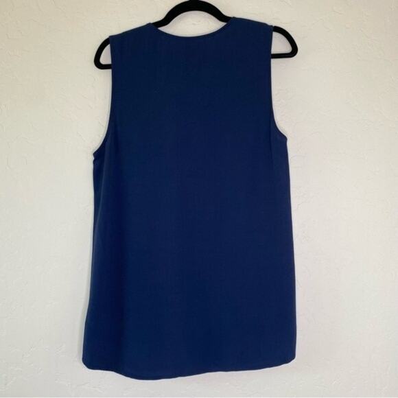 Madewell Blue Three Button Side Split Tank Top Medium - Picture 6 of 7